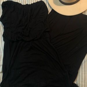 Black Strapless Maxi Dress